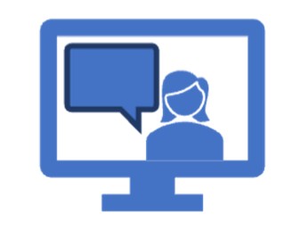 cartoon image of person and computer