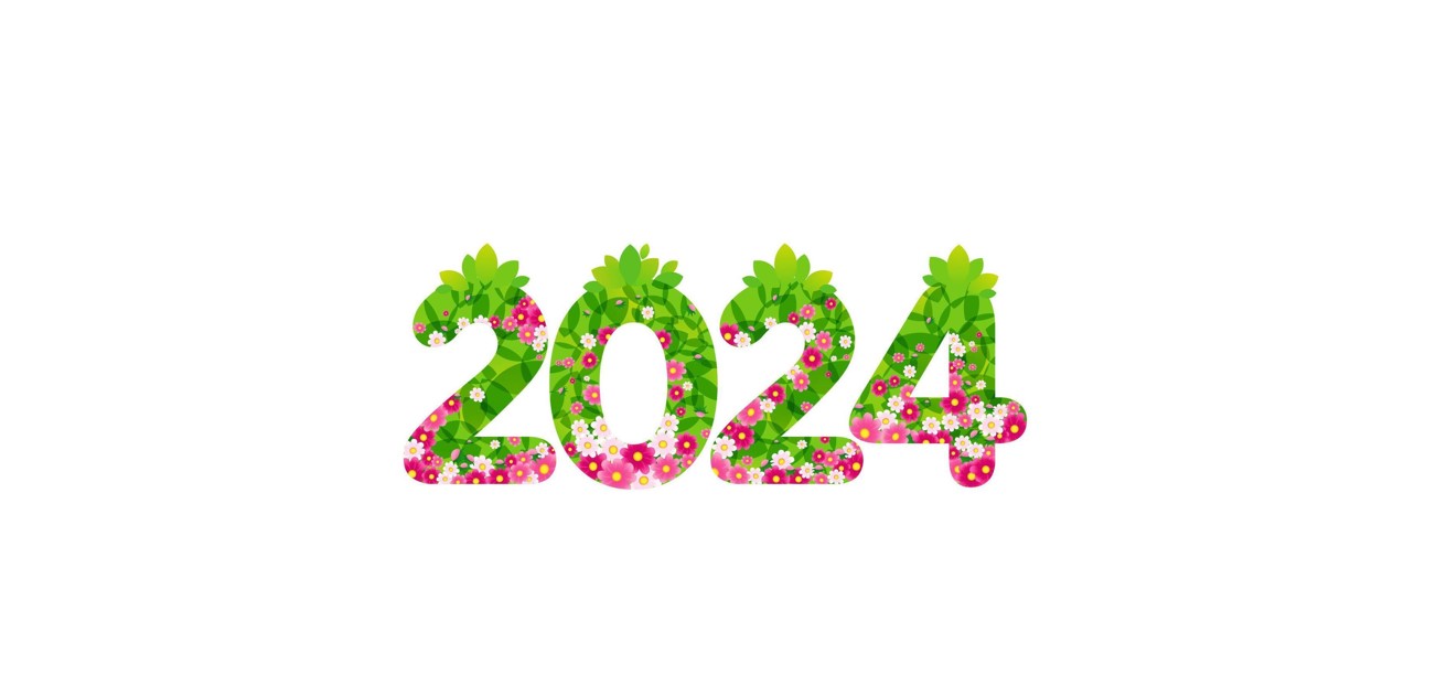 green floral numbers 2024 