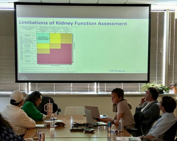 person presenting slides